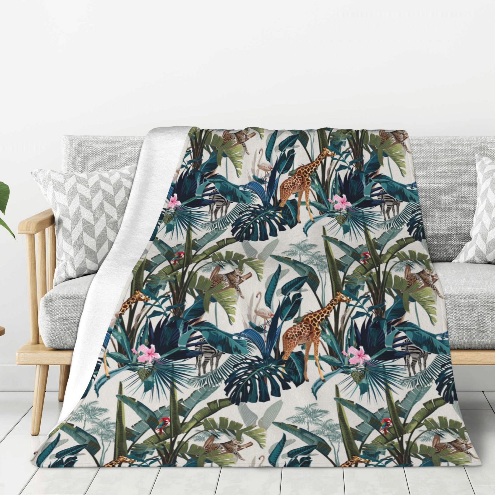 Adobk Hawaiian Style Print Blanket Super Soft Flannel Throw Blanket