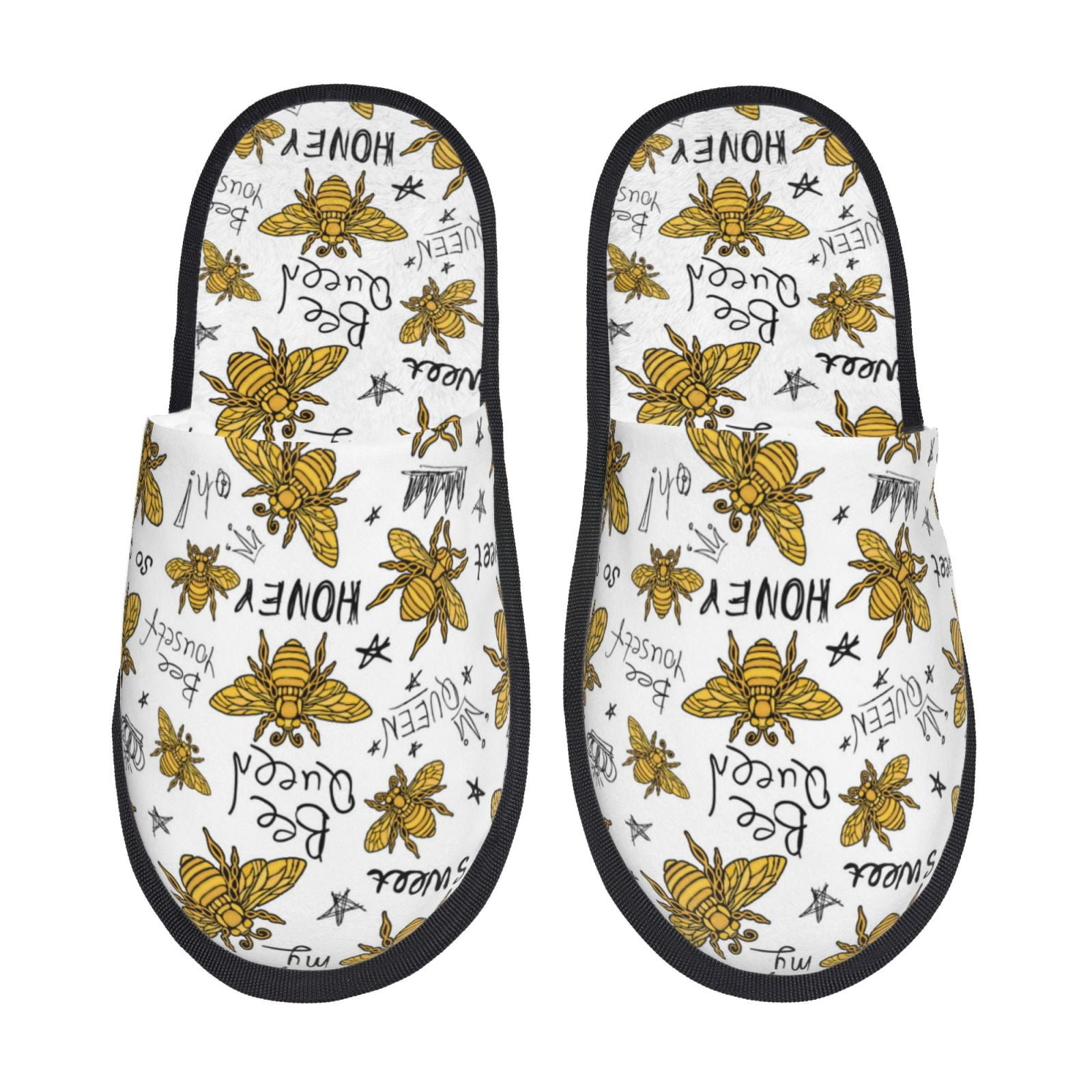 Adobk Hohey Bee Golden2 Print Slippers Indoor Outdoor,Retro Slippers