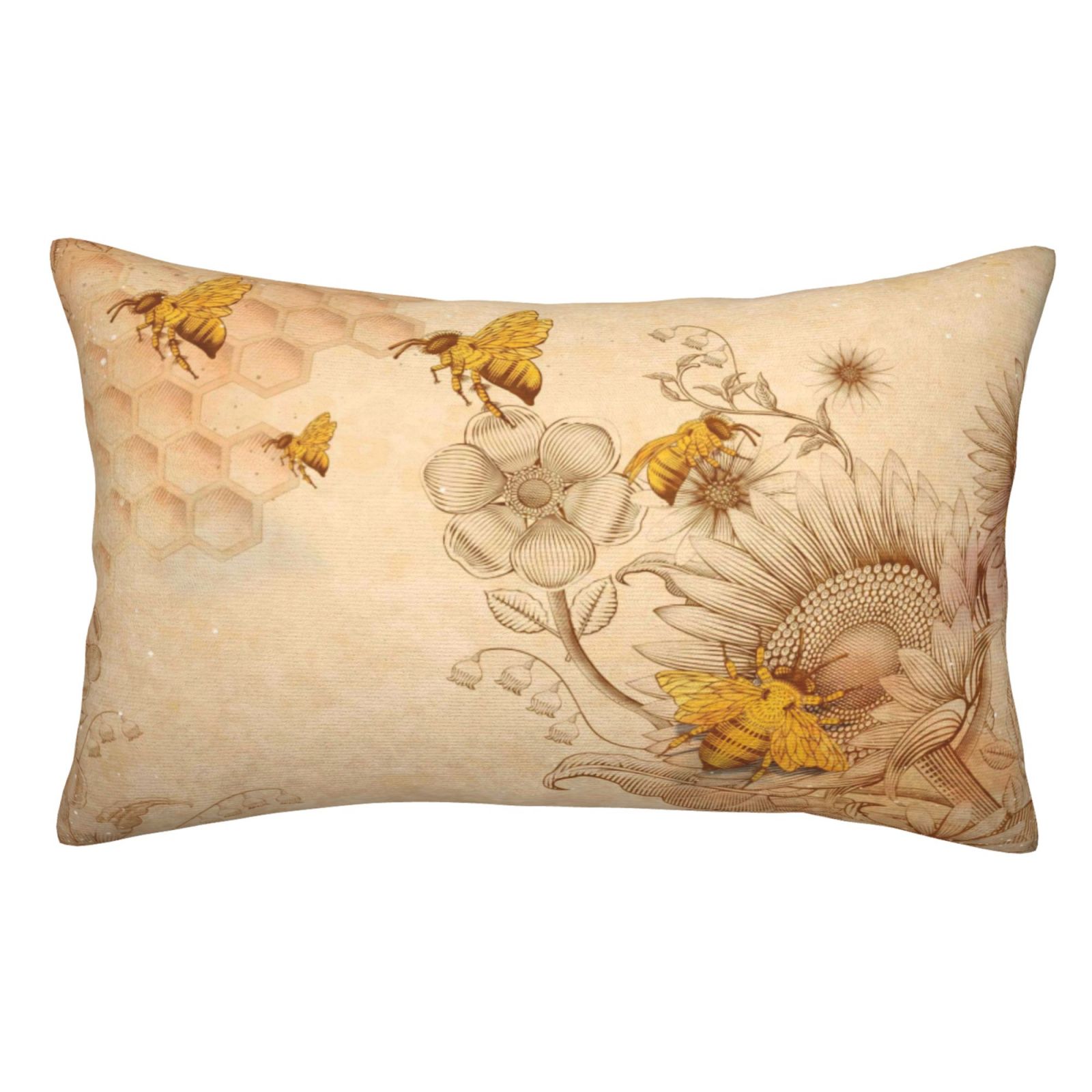 Adobk Honey Bees And Sunflowers Print Pillow Cases Standard Size,Honey