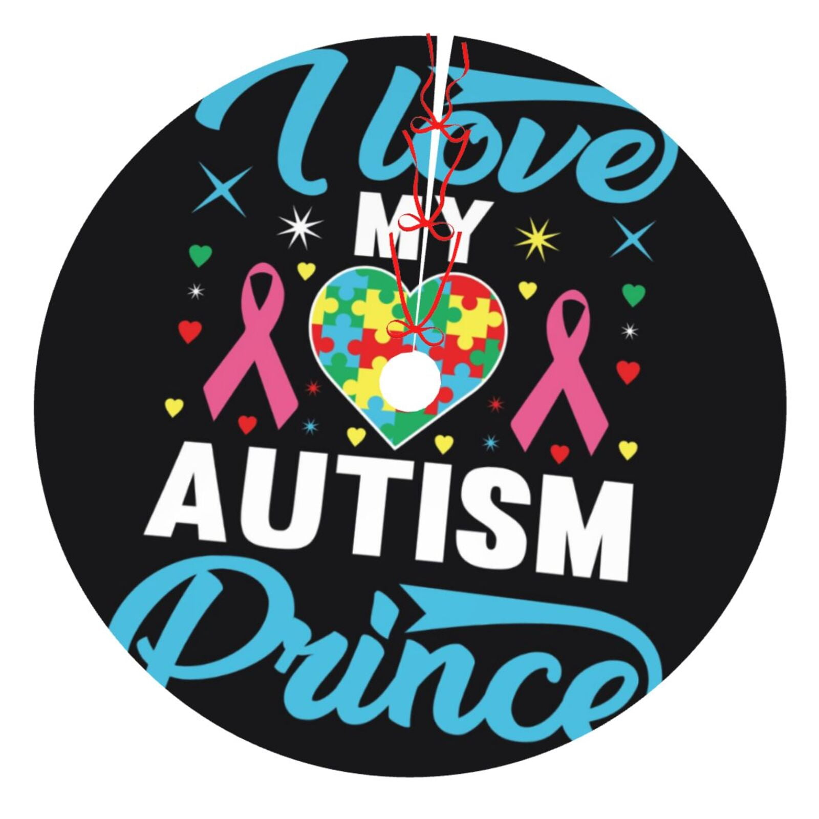 Adobk I Love My Autism Print Christmas Tree Skirt Christmas Tree
