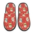 Adobk Japanese Maneki Cats Print Slippers Indoor Outdoor,Retro Slippers