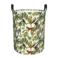 Adobk Jungle Animals Print Laundry Basket,irty Clothes Hamper with Handle, Woven Rope Storage