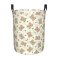 Adobk Kawaii Bear Print Laundry Basket,irty Clothes Hamper with Handle