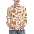 Adobk Key Lock And Flowers Print Womens Casual Hoodies Long Sleeve