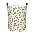 Adobk Keys1 Print Laundry Basket,irty Clothes Hamper with Handle, Woven