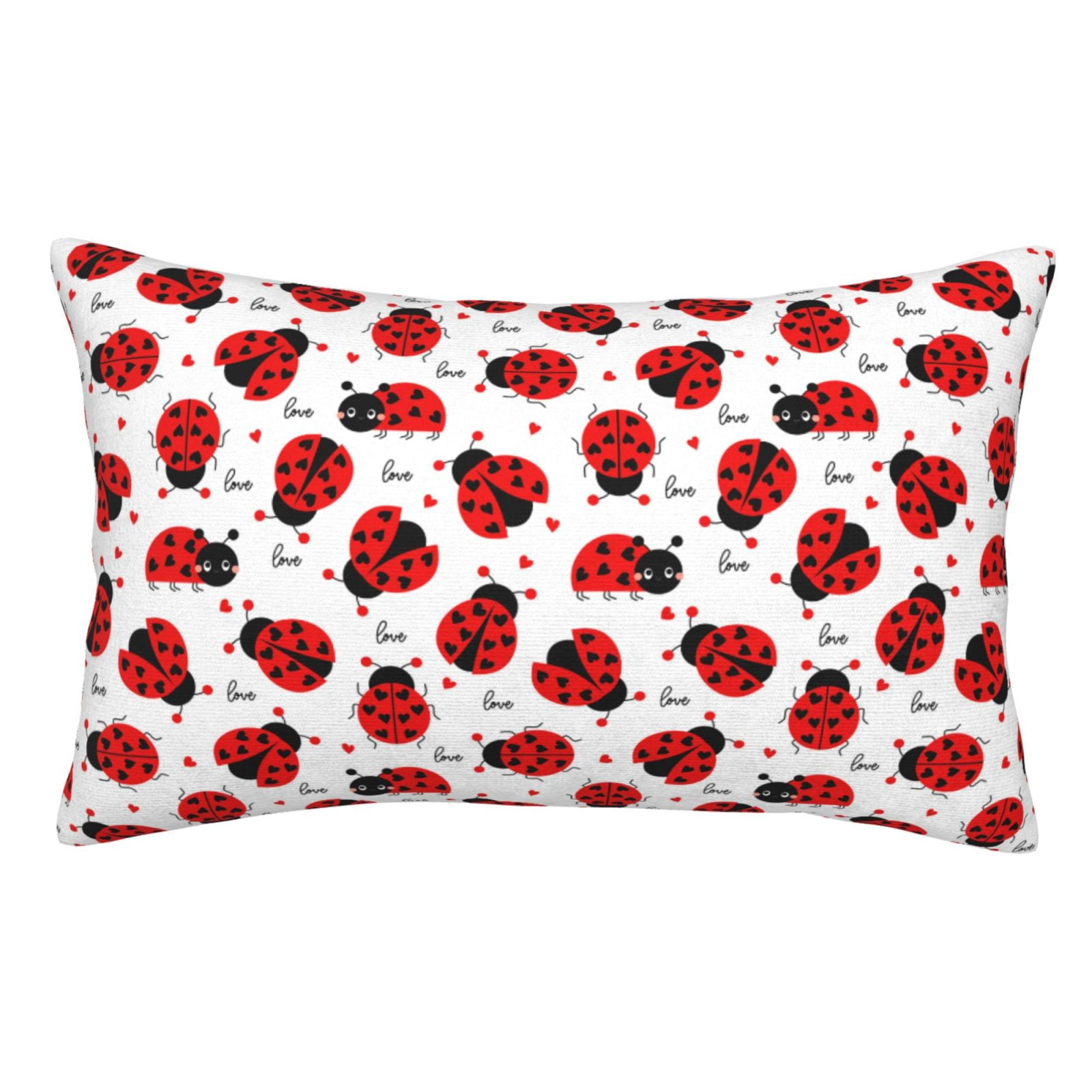 Adobk Ladybug And Heart Print Pillow Cases Standard Size,Pillowcases with Envelopeand-14"x20 ...
