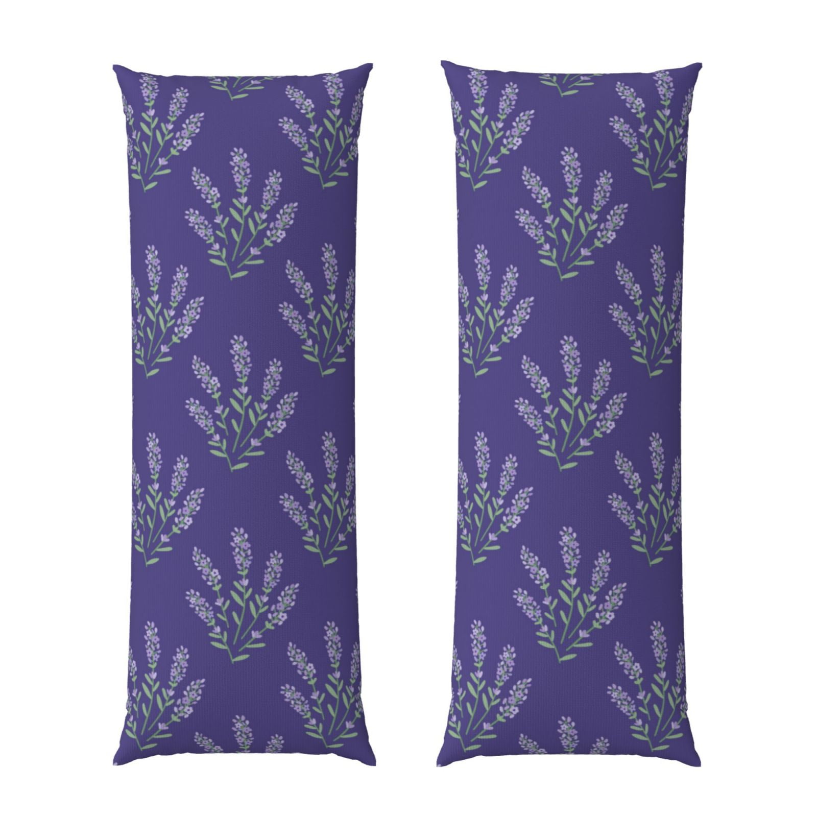 Adobk Lavender Flowers Print Body Pillow Cover with Zipper,Soft Body