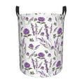 Adobk Lavender Flowers Print Laundry Basket,irty Clothes Hamper with