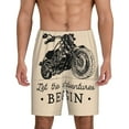 Adobk Let The Adventure Begin Print Pajama Shorts Elastic Waistband