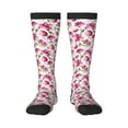 Adobk Lilies Flowers Print Knee High Socks Athletic Tube Socks High