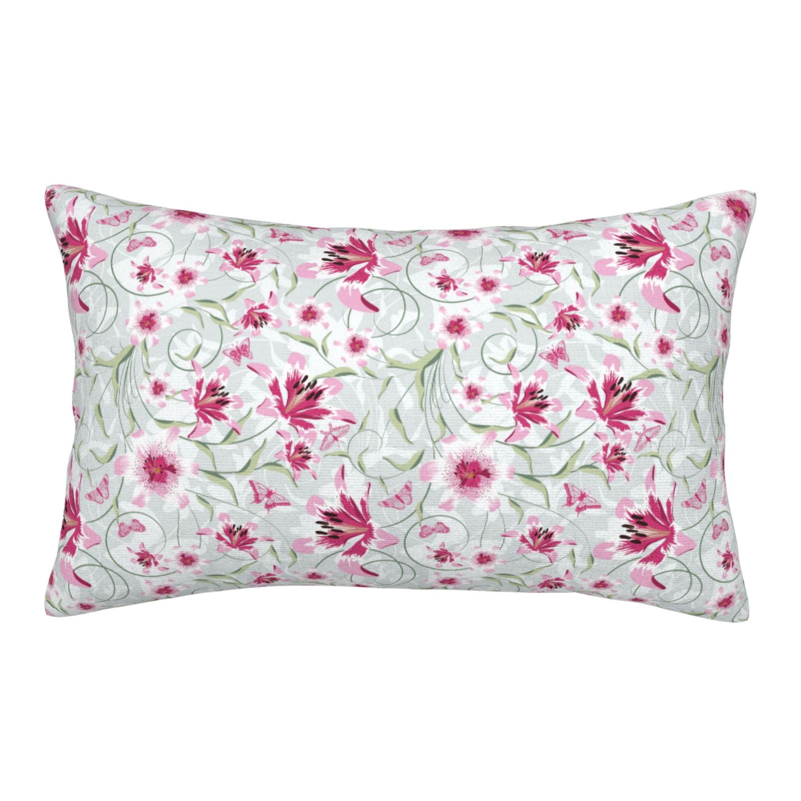 Adobk Lilies Flowers Print Pillowcases Cotton Queen Pillow Cases,14"x20",Soft and Breathable ...