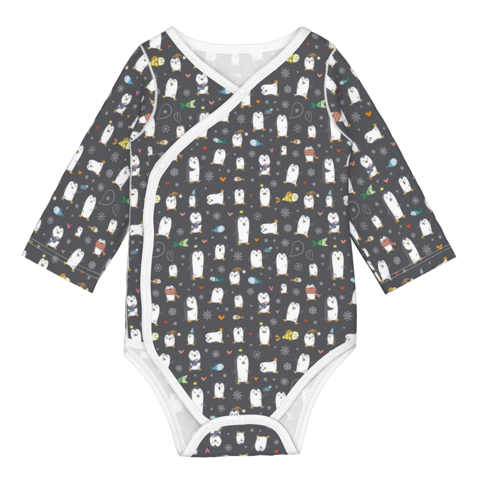 Adobk Lovely Penguin Print Baby Long-Sleeve Bodysuit Baby Clothes ...