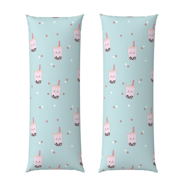 Adobk Milk Tea Print Body Pillow Cover with Zipper,Soft Body Pillow