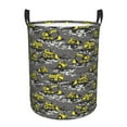Adobk Modern Yellow Excavator Print Laundry Basket,irty Clothes Hamper