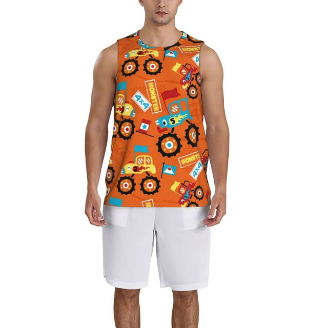 Adobk Monster Truck Print Basketball Jerseys Sports Fans Shirts