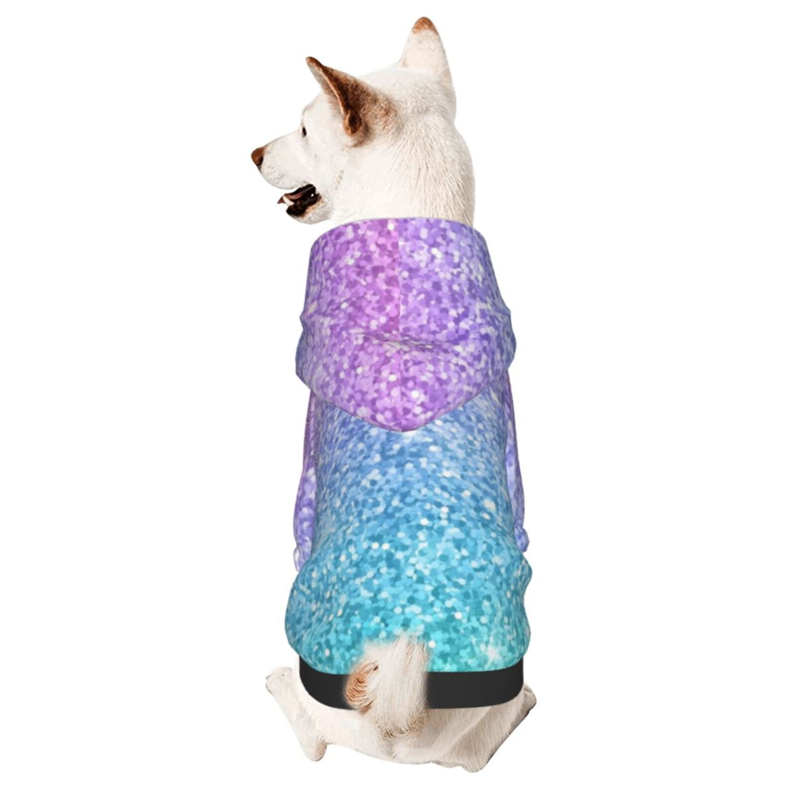 Adobk Multicolor Glitter Print Dog Hoodie Dog Sweater Stylish Dog