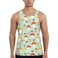 Adobk Mushroom Bee Print Men's Workout Tank Tops Sleeveless Mesh Muscle