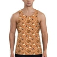 Adobk Mushroom maple nuts Print Men's Workout Tank Tops Sleeveless Mesh