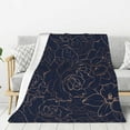 Adobk Navy Dark Blue Print Blanket Super Soft Flannel Throw Blanket