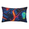 Adobk Neon City Map Print Pillowcases Cotton Queen Pillow Cases,Soft