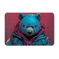 Adobk Neon Cyberpunk Blue Bear Rugs Mats Door Mat Outdoor Doormat