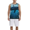 Adobk Ocean Dolphin Fish School Print Basketball Jerseys Sports Fans