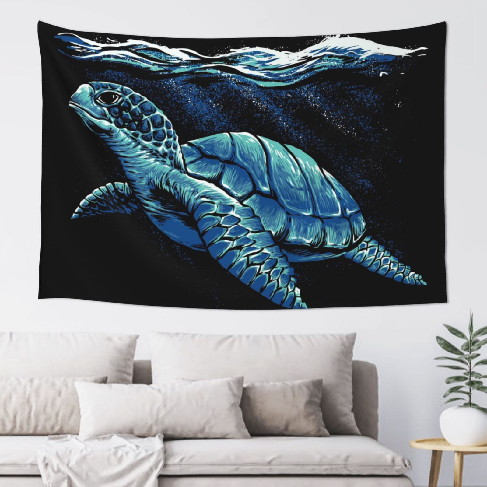 Adobk Ocean Turtle Print Tapestry Wall Tapestry 60x40 Inch, Wall