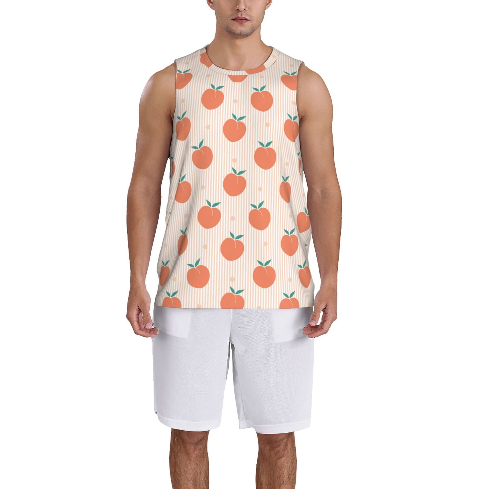 Adobk Orange Peach Print Basketball Jerseys Sports Fans Shirts Clothing