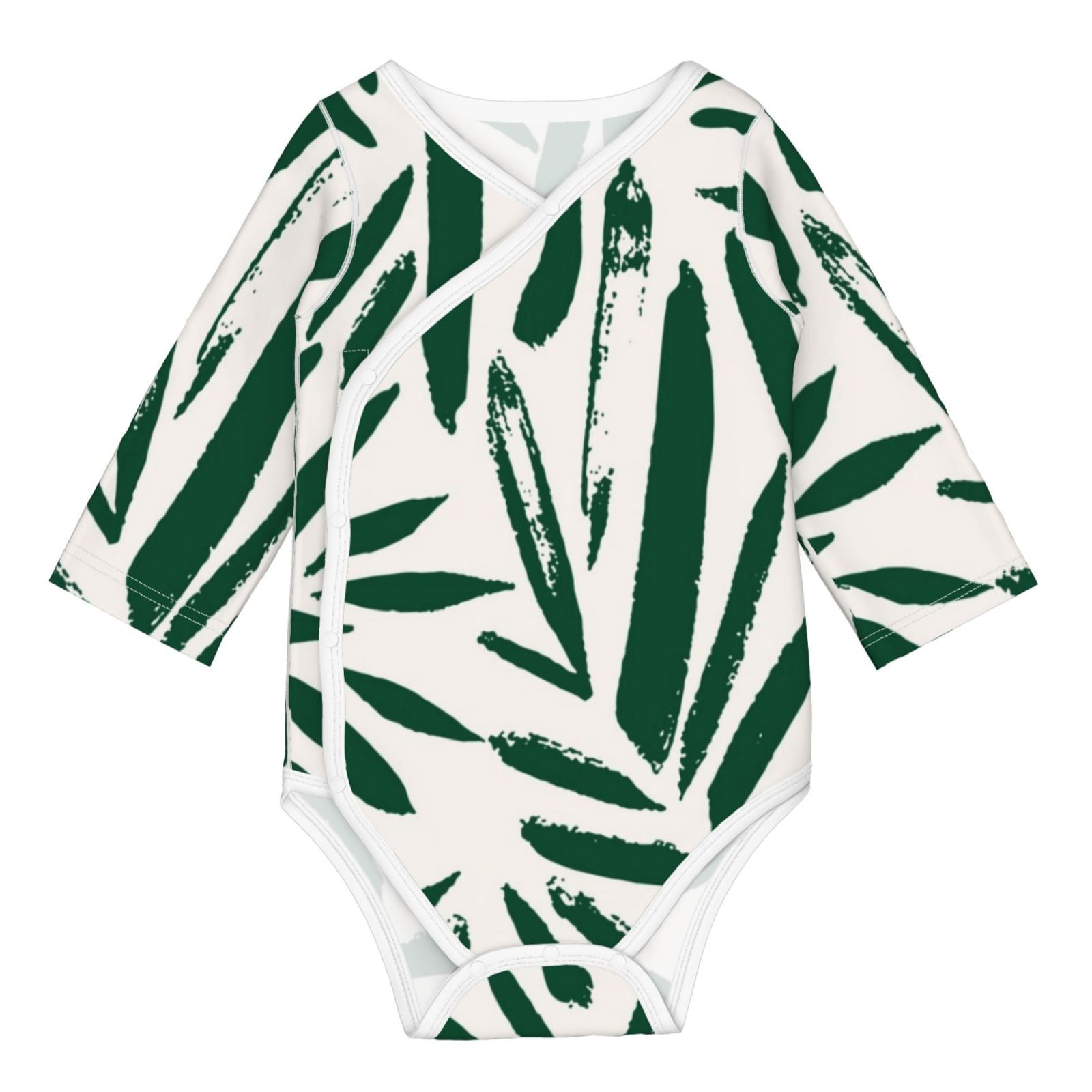 Adobk Palm Branch With Leaves Print Baby LongSleeve Bodysuit Baby