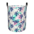 Adobk Palm Leaves Print Laundry Basket,irty Clothes Hamper with Handle