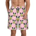 thumbnail image 1 of Adobk Panda Avocado Print Men's Swim Trunks Hawaiian Bathing Suit Swimsuits Beach Shorts with Pockets-Small, 1 of 6