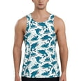 Adobk Party Shark Cute Print Men's Workout Tank Tops Sleeveless Mesh