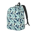 Adobk Penguins Dolphins Whales Print Canvas Backpack Lightweight Travel