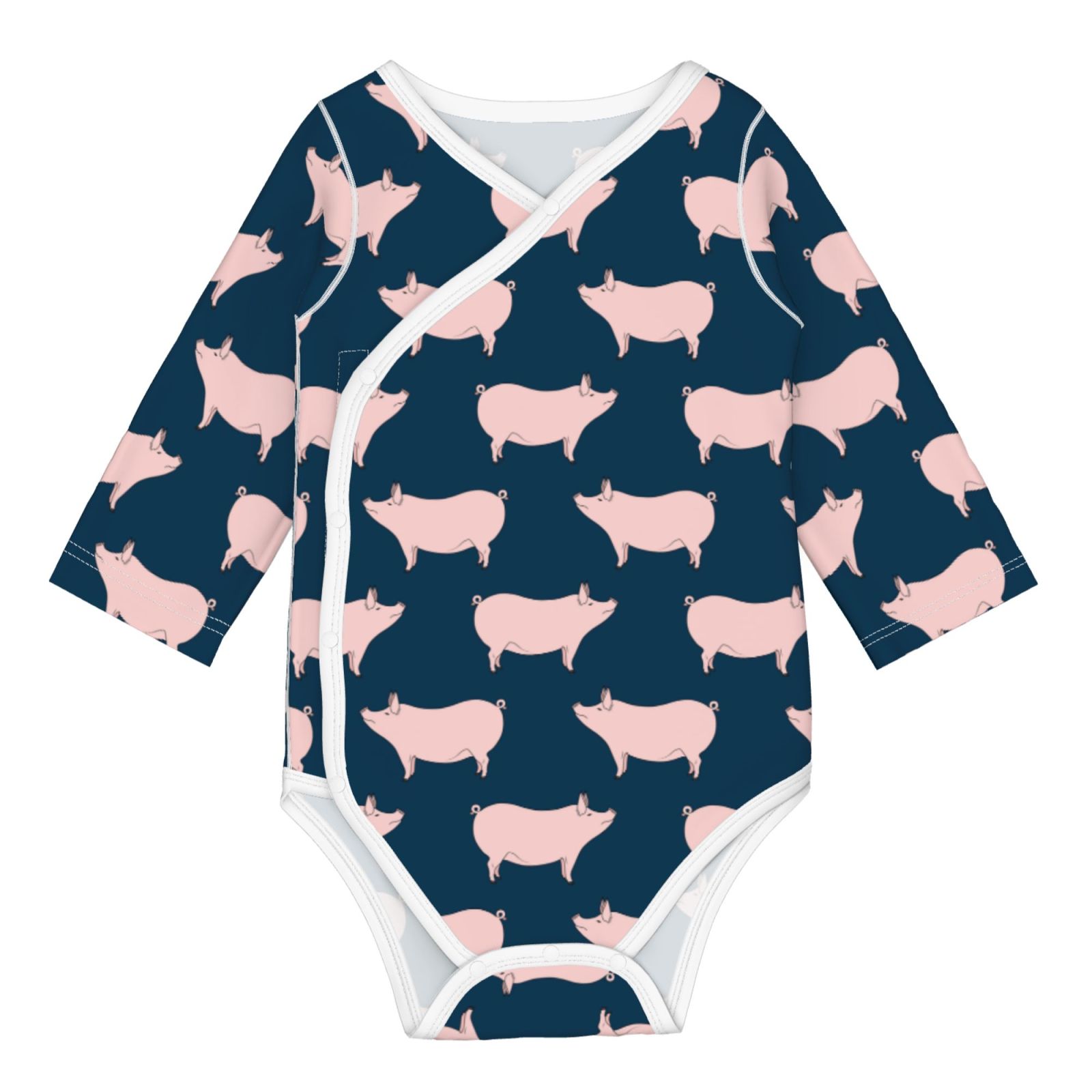 Adobk Pig 1 Print Baby LongSleeve Bodysuit Baby Clothes Newborn Girl