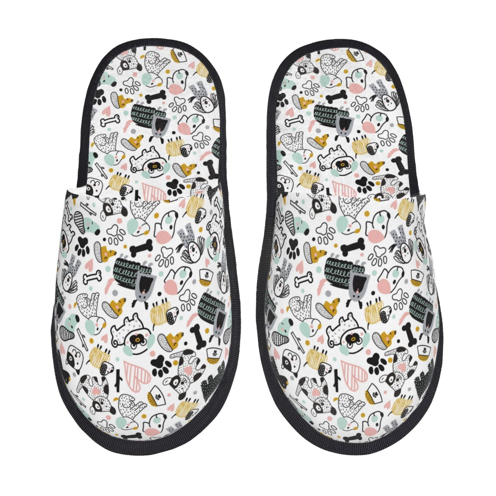 Adobk Puppy Print Slippers Indoor Outdoor,Retro Slippers House Soft