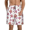 thumbnail image 1 of Adobk Purple Mushroom Print Men's Swim Trunks Hawaiian Bathing Suit Swimsuits Beach Shorts with Pockets-Medium, 1 of 6