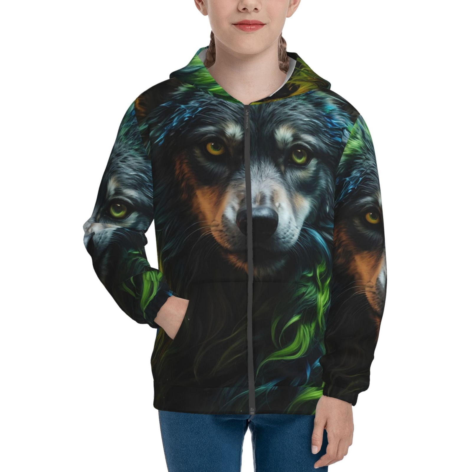 Urban Backwoods Wolf Moon Hoodie - Premium Print, Regular Fit, Unisex Hooded Sweatshirt - View #3