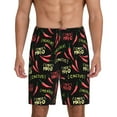 Adobk Red Chili Print Pajama Shorts for Men Pjs Bottoms Sleep Shorts