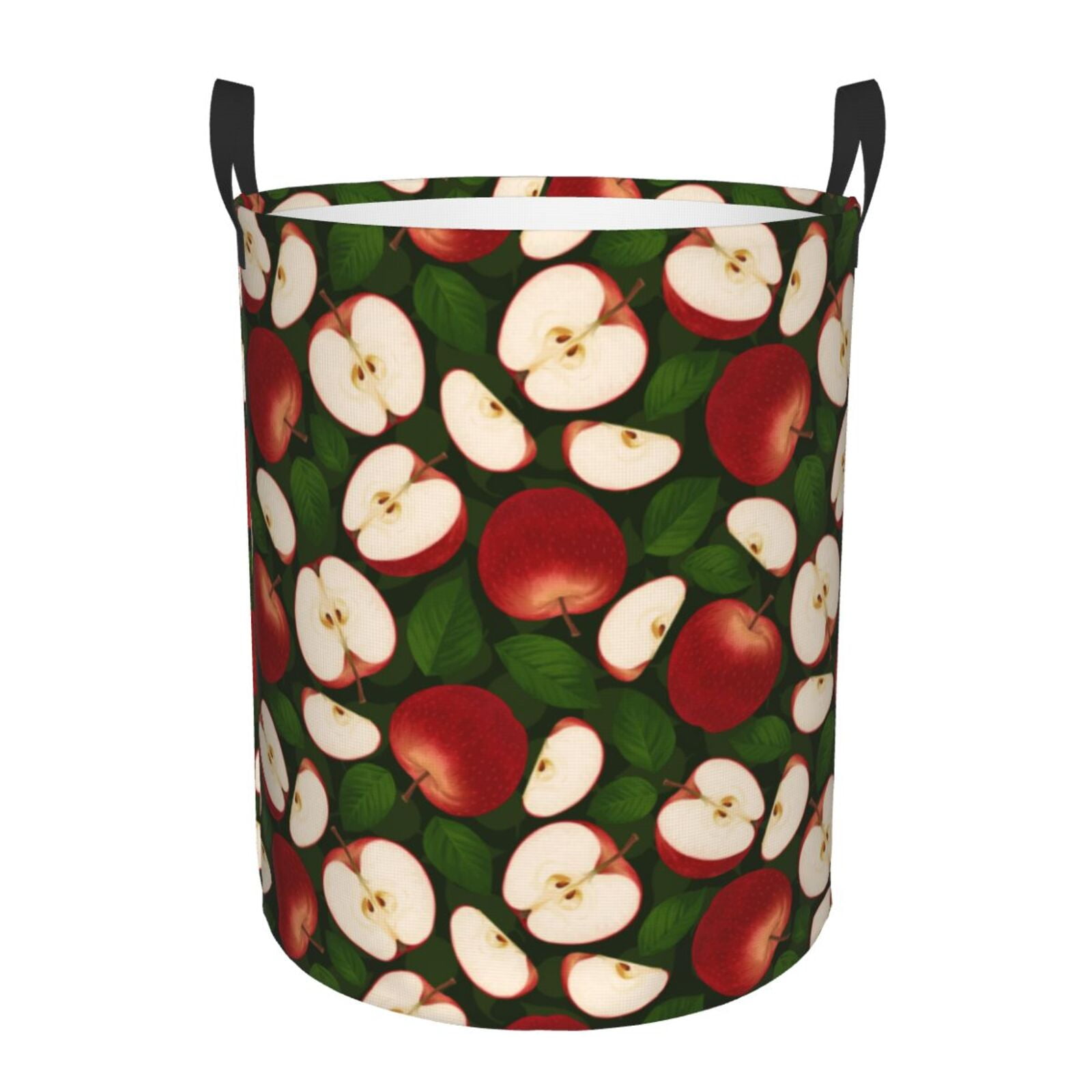 Adobk Red Fruit Print Laundry Basket,irty Clothes Hamper with Handle