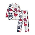 Adobk Red Wine Glass Bottle Print Mens Pajamas Set Long Sleeve Soft
