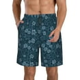 Adobk Rose Flowers Print Men's Swim Trunks Hawaiian Bathing Suit