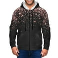 Adobk Rose Gold Glitter1 Print Mens Fullzip Hoodie, Zipup Hooded