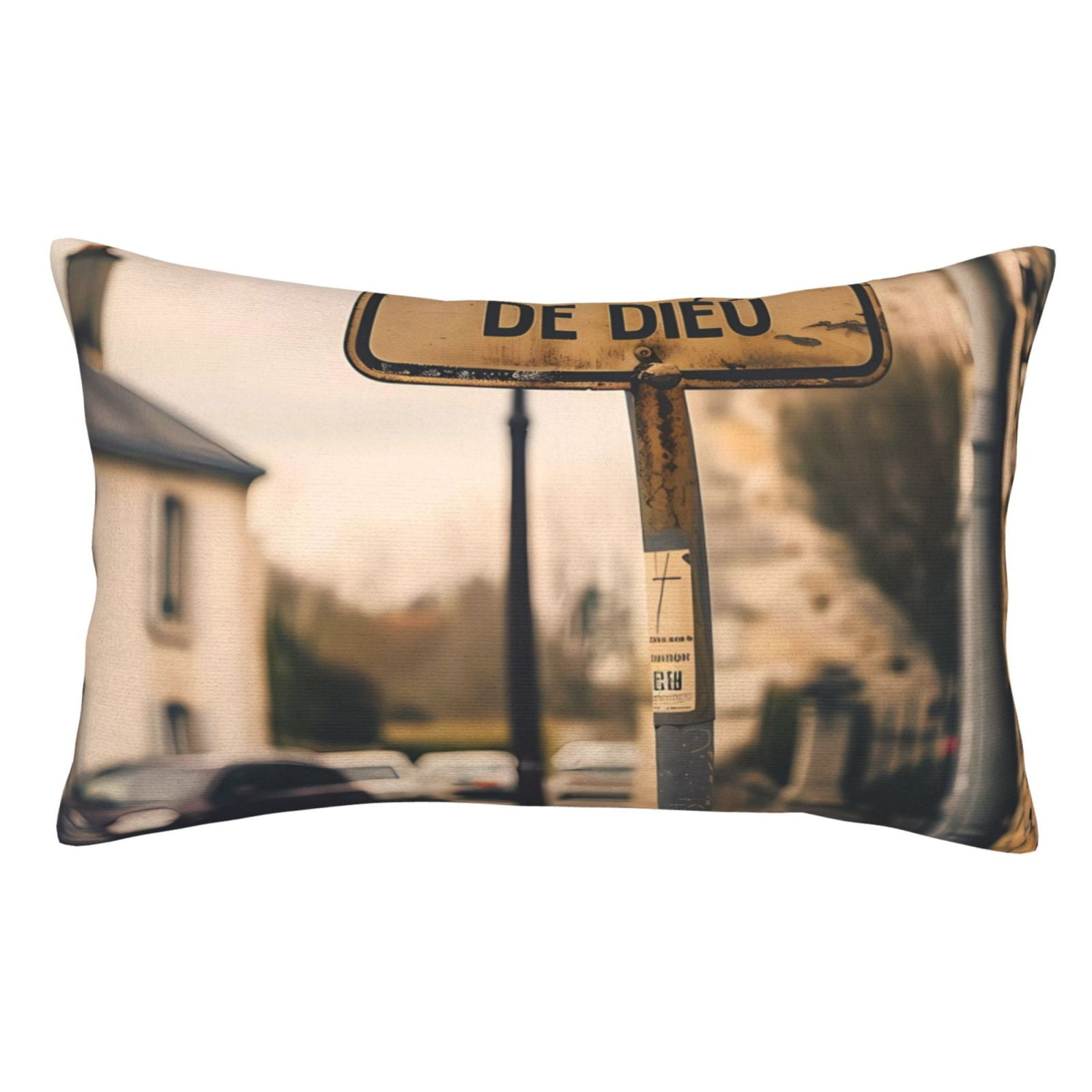 Adobk Rustic French Signpost Print Pillow Cases Standard Size