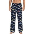 Adobk Sardine Print Men's PolySpandex Jersey Knit Pajama Sleep Pants