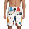 Adobk School Cute Gnomes Print Pajama Shorts for Men Pjs Bottoms Sleep