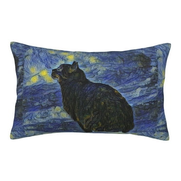 Adobk Shambhala Cat Print Pillowcases Cotton Queen Pillow Cases,14"x20" ,Soft and Breathable