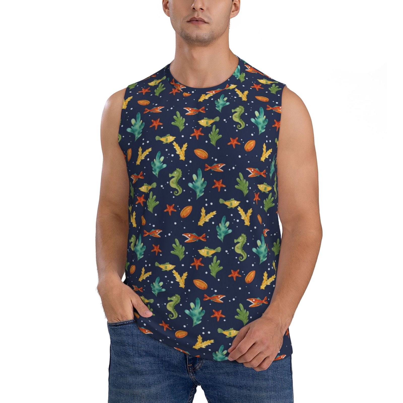 Adobk Shells And Seaweed Men'S Tank Top Muscle Workout Gym Shirts ...