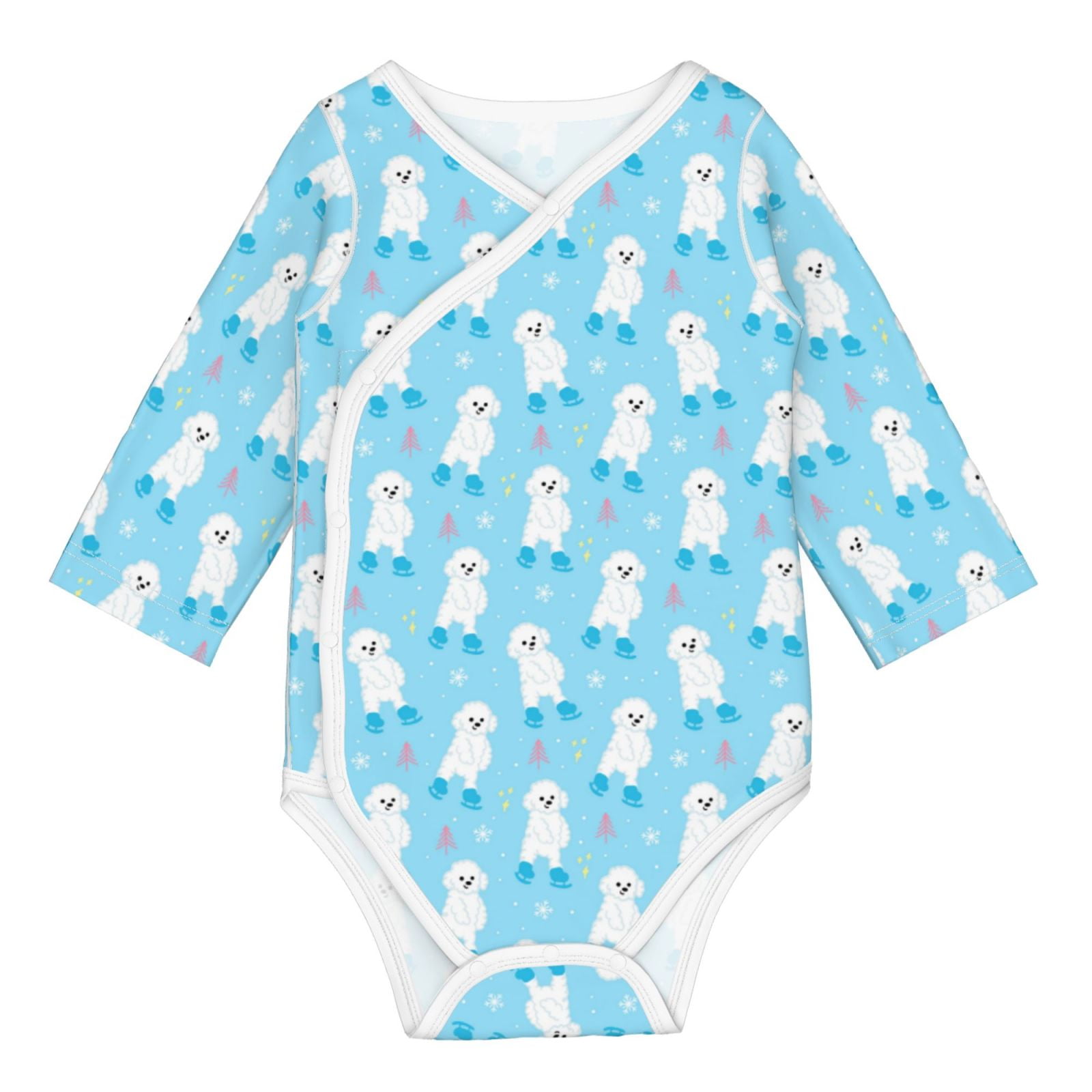 Adobk Skating Poodle Fun Print Baby LongSleeve Bodysuit Baby Clothes