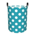 Adobk Sky Blue And White Polka Dot Print Laundry Basket,irty Clothes