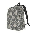 Adobk Sparkling Snowflakes Print Canvas Backpack Lightweight Travel